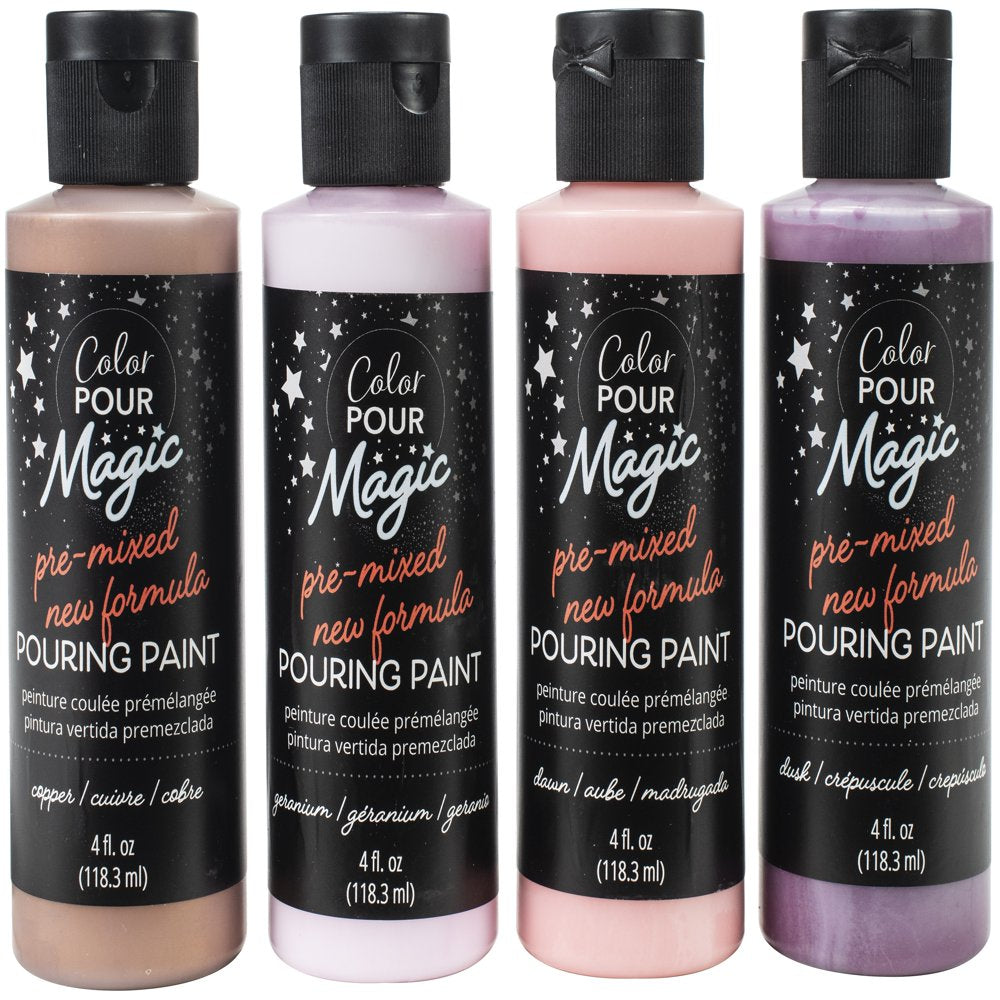 Color Pour Magic Pre-Mixed Paint Kit 4/Pkg-Fiery Opal