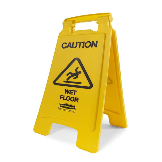 Rubbermaid Commercial 26 Inch "Caution Wet Floor" Sign, 2-Sided, Yellow FG611277YEL