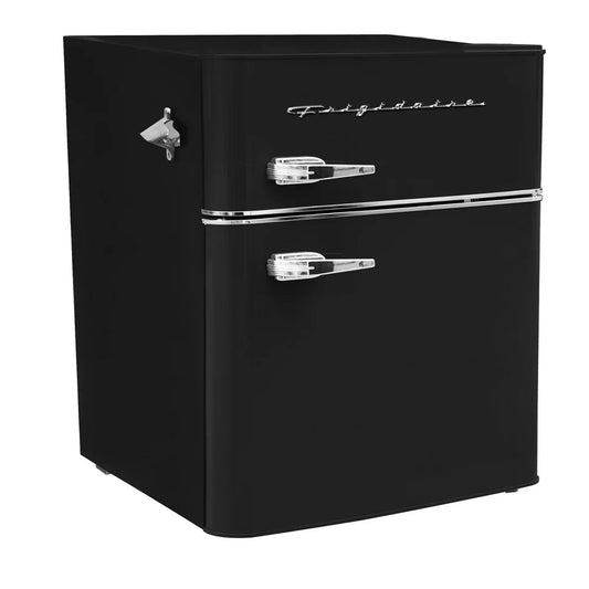 Retro 3.1 Cu Ft Two Door Compact Refrigerator with Freezer, Black