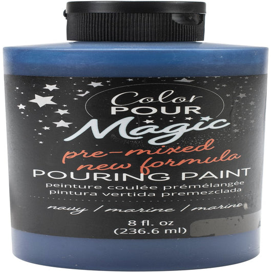 Color Pour Magic Pre-Mixed Paint 8Oz-Navy