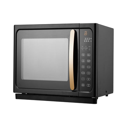 1.1 Cu Ft 1000 Watt, Sensor Microwave Oven, Sesame Black by Drew Barrymore, New