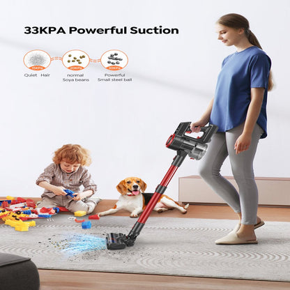 Cordless Stick Vacuum Cleaner with Color Touch Display Rechargeable Cordless Vacuum for Hardwood Floor Carpet Pet Hair