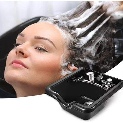 VEVOR Shampoo Bowl Sink Black ABS Plastic Salon and Spa Hair Sink Beauty Salon Equipment for Hair Stylists