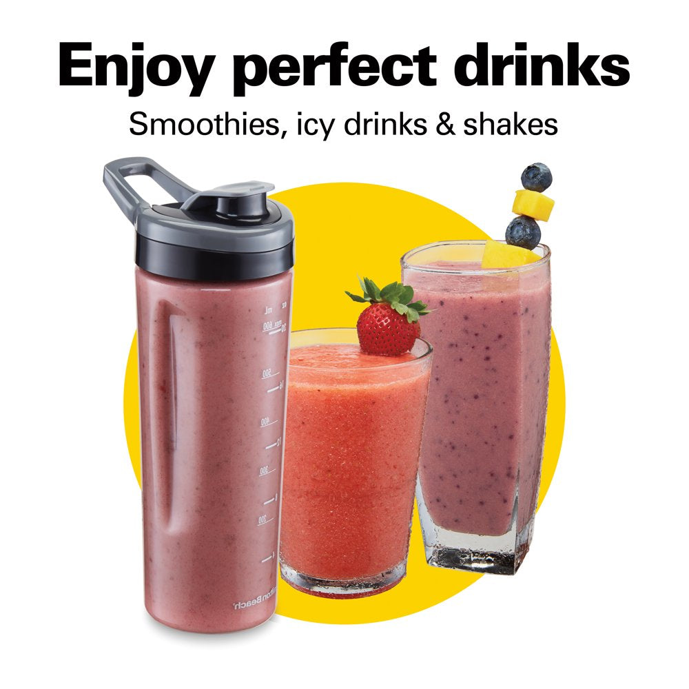 Wave Crusher Blender, 40 Oz Glass Jar and 20 Oz Travel Jar for Shakes and Smoothies, Grey, 58181