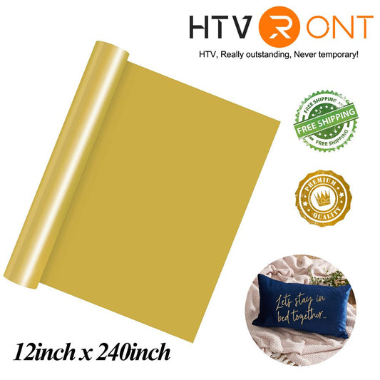 12" X 20FT Gold Vinyl Iron on HTV T-Shirt for Cricut & All Cutter Machine