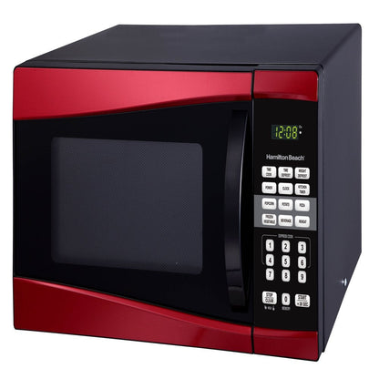 0.9 Cu. Ft. 900W Red Microwave Oven