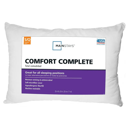 (2 Pack)  Comfort Complete Bed Pillow, Standard/Queen