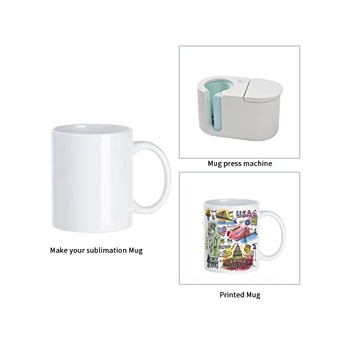 PYD Life Sublimation Mugs Blank 11 OZ Bulk Coffee Mugs White Ceramic Photo Cups Wholesale for Cricut Mug Press Tumbler Heat Press Print 36 Pack…
