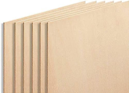 3MM 1/8" X 12" X 20" Baltic Birch Plywood - B/BB Grade (6Pk) Ready for Glowforge Laser Printers - Perfect for Arts and Crafts, School Projects and DIY Projects