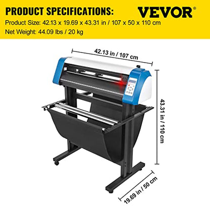 VEVOR Vinyl Cutter Machine, 28inch Vinyl Plotter, LCD Display Plotter Cutter, Adjustable Double-Spring Pinch Rollers Sign Cutting Plotter, Plotter with Signmaster Software for Design and Cut
