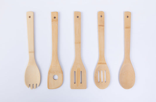 100% Natural Bamboo Tool and Gadgets 5 Pieces Utensil Set