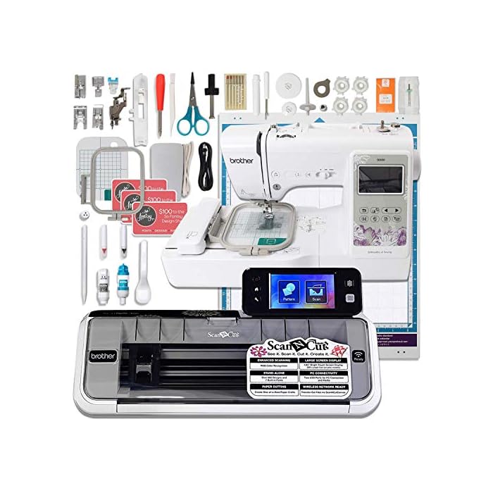 Brother ScanNCut 2 Wireless Bundle with SE600 Computerized Sewing and Embroidery Machine