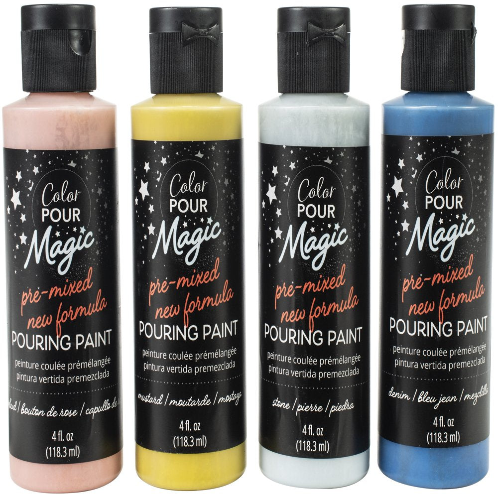 Color Pour Magic Pre-Mixed Paint Kit 4/Pkg-Nostalgia