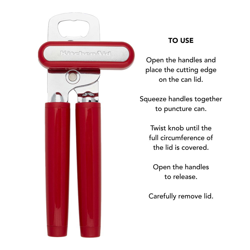 Classic Multi-Function Can Opener with Bottle Opener in Red