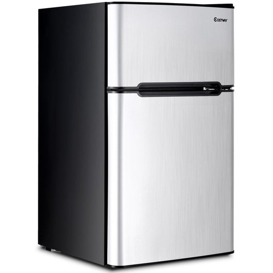 Refrigerator Small Freezer Cooler Fridge Compact 3.2 Cu Ft. Unit, Grey