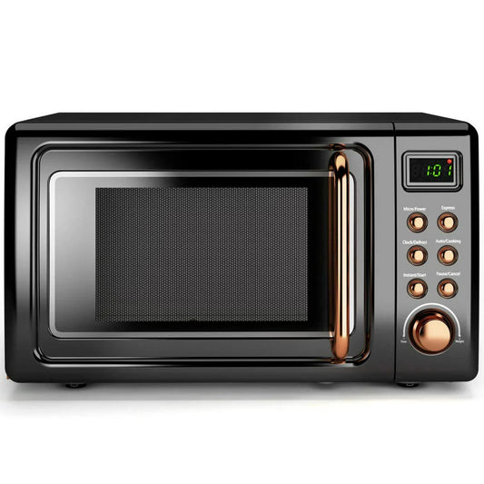 0.7Cu.Ft Retro Countertop Microwave Oven 700W LED Display Glass Turntable New