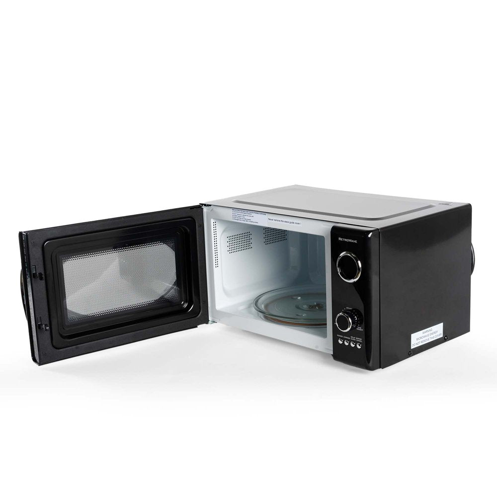0.9 Cu. Ft. 800-Watt Retro Microwave Oven, Black