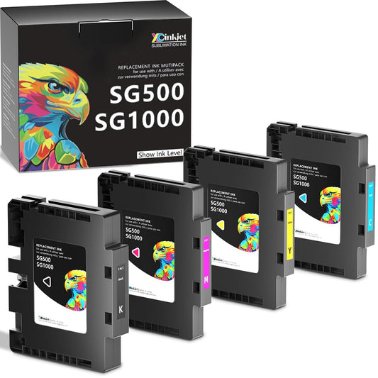 Xcinkjet New Sublimation Ink Cartridge Compatible with Sawgrass Virtuoso SG500 SG1000 Printers(1 Black, 1 Cyan, 1 Magenta, 1 Yellow, 4-Pack)