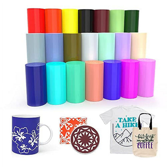 XINPOCUT Infusible Transfer Ink Sheets(21Pcs/Set, 4.5'X12') - Solid Color Paper Sublimation for Cricut Mug Press, Silhouette Cameo or Heat Press Machine Sheets T-Shirts Bag