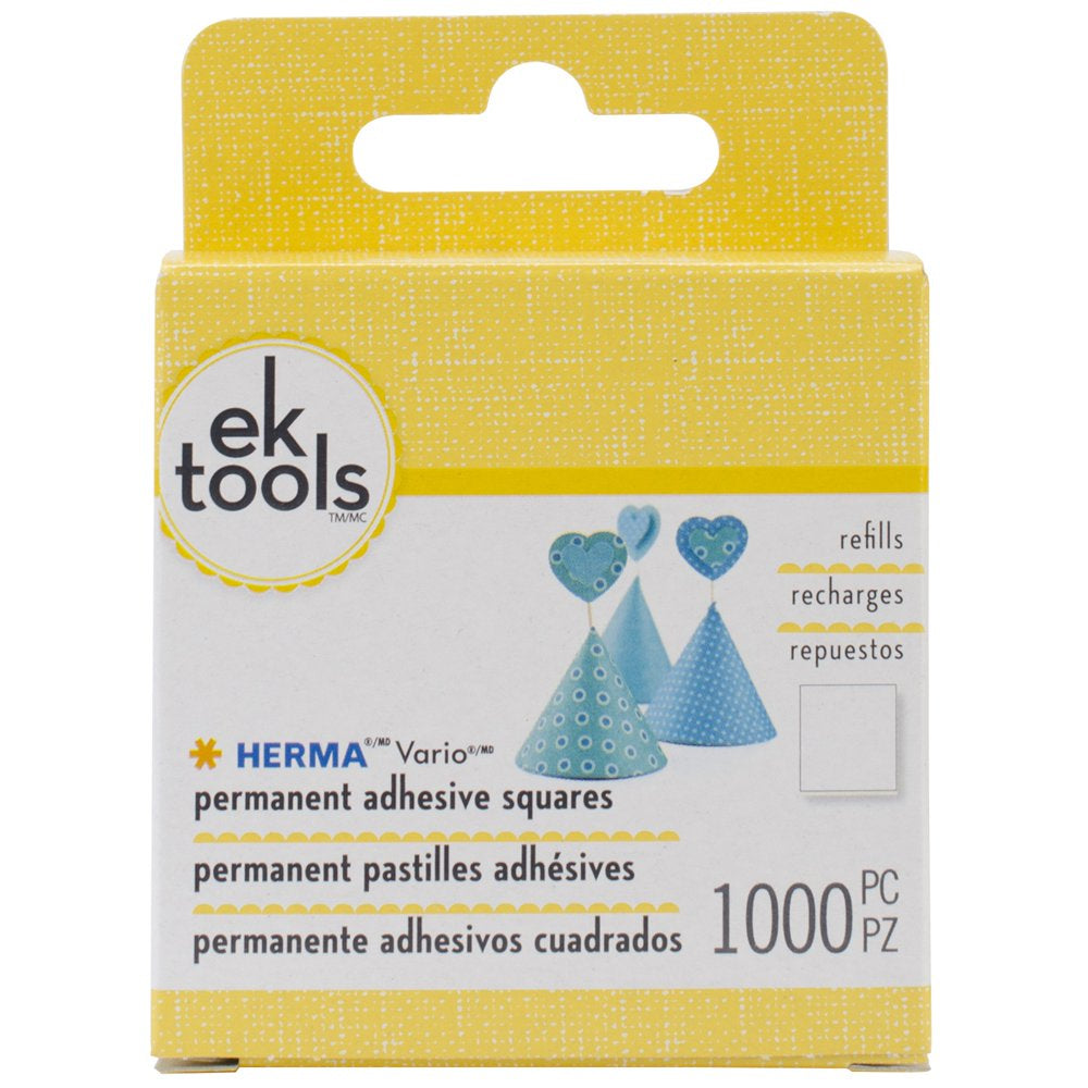 EK Tools HERMA Vario Permanent Adhesive Tab Refill 1000 Count, Multipack of 6