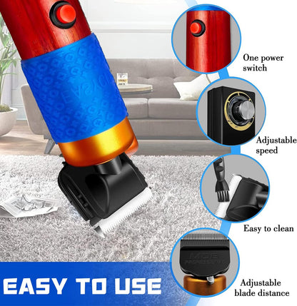 Carpet Trimmer with Shearing Guide, Carpet Shears Comes with 2 Blades, Low Noise Vibration Rug Trimmer, Carpet Carving Clippers for Sculpting Tufting Gun Ru