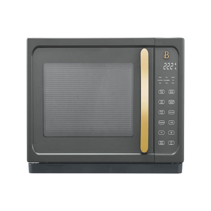 1.1 Cu Ft 1000 Watt, Sensor Microwave Oven Oyster Grey by Drew Barrymore, New