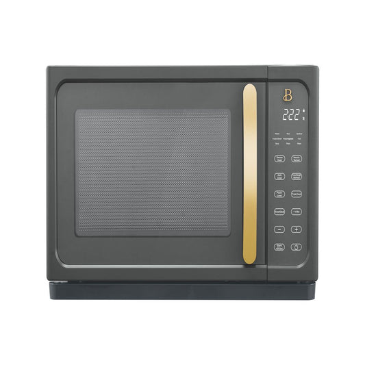 1.1 Cu Ft 1000 Watt, Sensor Microwave Oven Oyster Grey by Drew Barrymore, New