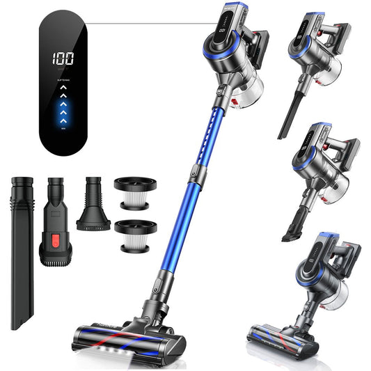 Cordless Vacuum Cleaner with 33Kap 450W Touch Display Rechargeable Stick Vacuum for Hardwood Floor Carpet Pet Hair