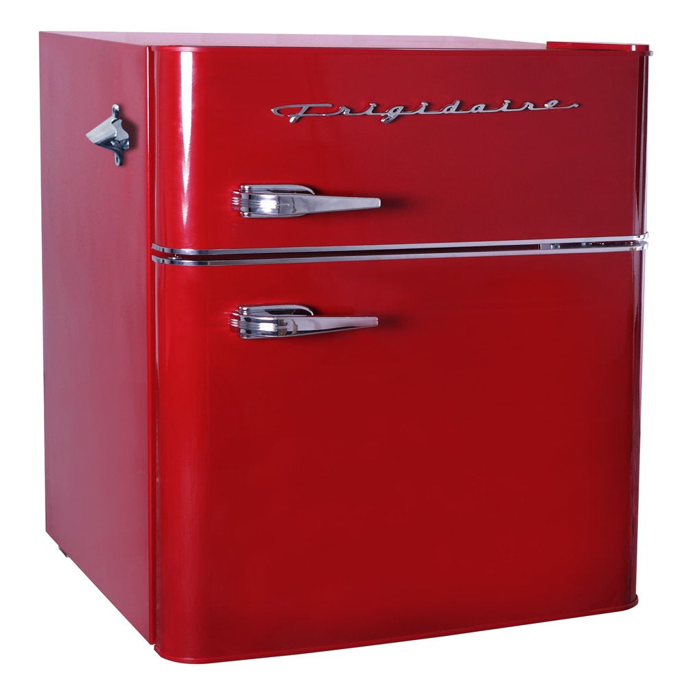 Retro 3.1 Cu Ft Two Door Compact Refrigerator with Freezer, Red