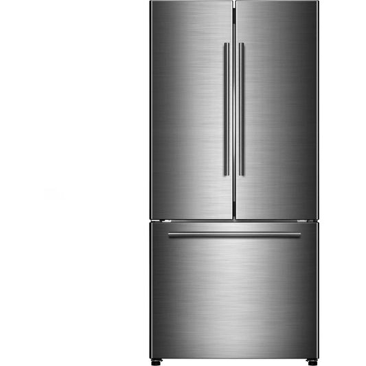 18 Cu. Ft. Counter Depth 3-Door French Door Refrigerator 32 Inch Wide, Stainless Steel, Condition: New