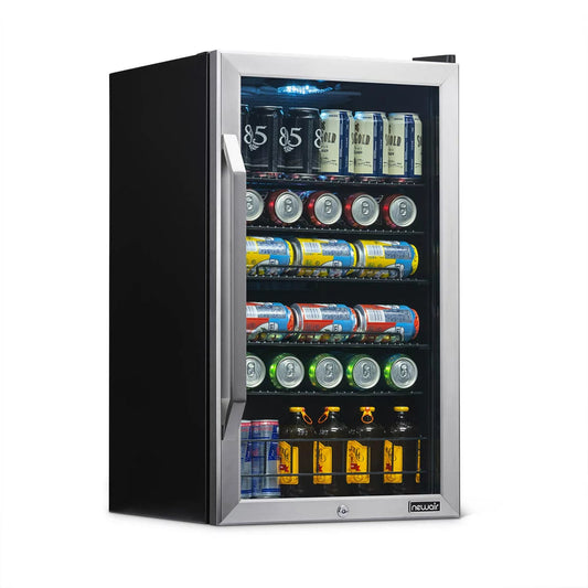 Premium Stainless Steel 126 Can Beverage Refrigerator and Cooler with Splitshelf Design, AB-1200X