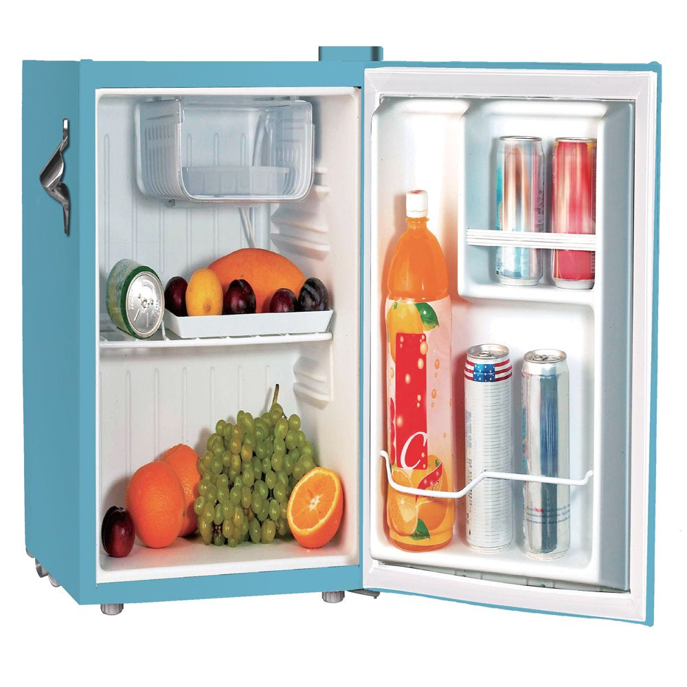 , 1.6 Cu. Ft. Retro Dry Erase Compact Refrigerator with Side Bottle Opener, (EFR177), Blue