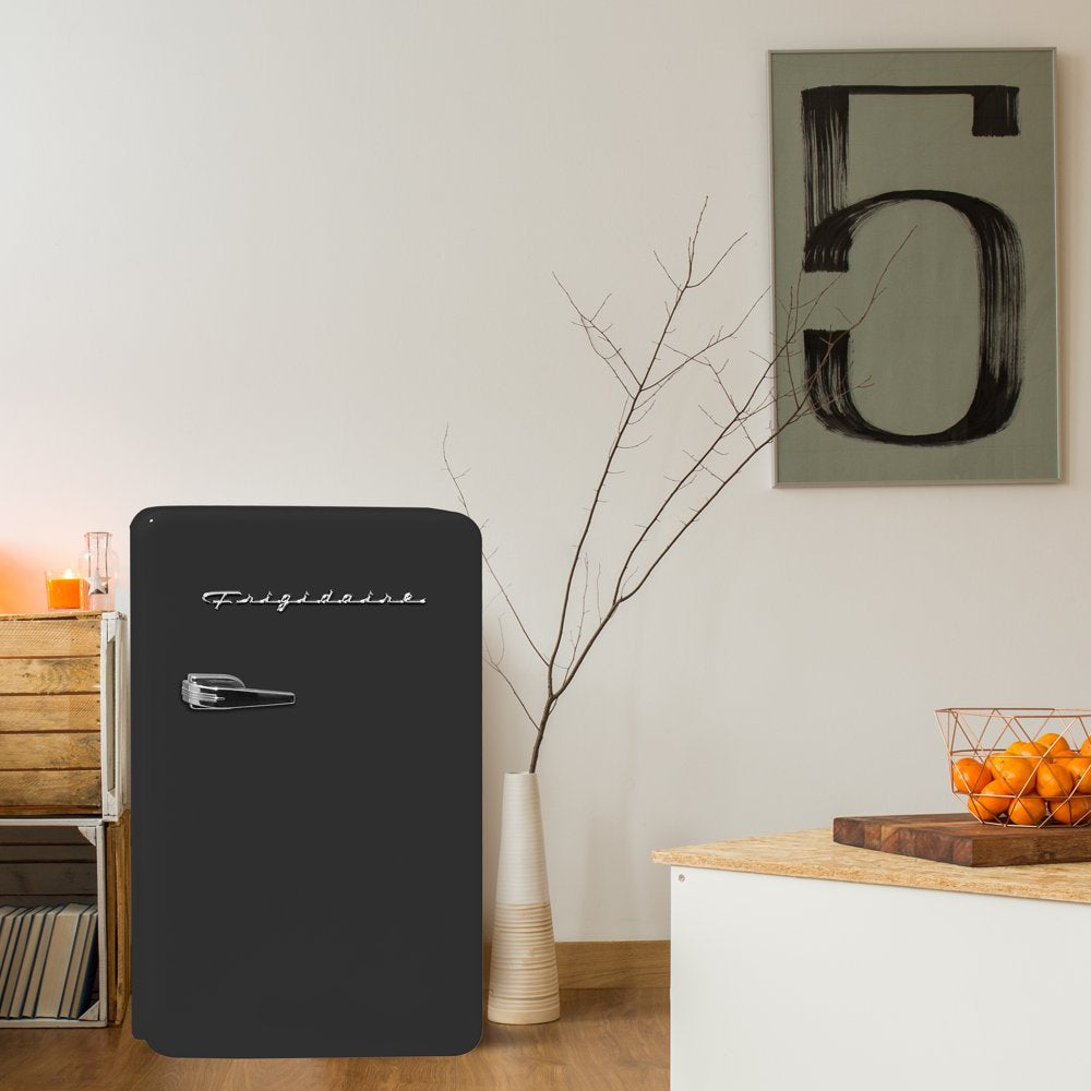 3.2 Cu. Ft. Single Door Retro Compact Refrigerator EFR372 , Black