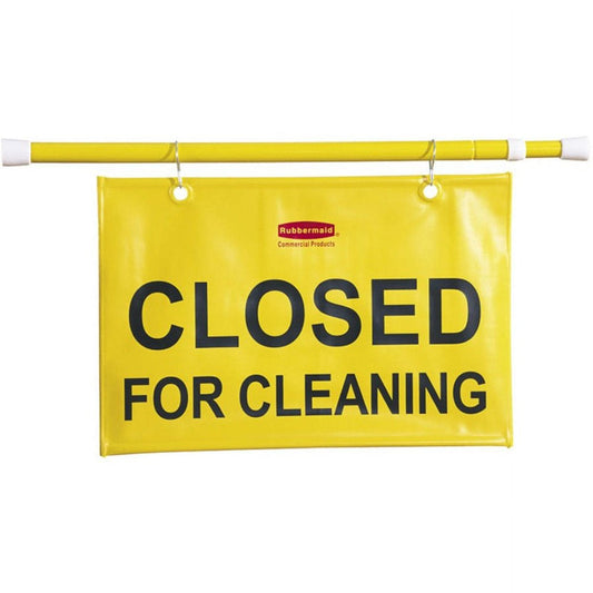 Rubbermaid Commercial Closed for Cleaning Safety Sign - 1 Each - Closed for Cleaning Print/Message - Yellow | Bundle of 5 Each