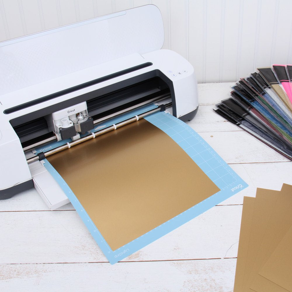 Gold 10" X 12" Heat Transfer Vinyl Precut Sheets | Solid Colors | 15 Sheets | Compatible with Cricut Silhouette and Cameo | HTV