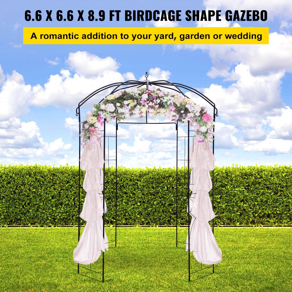 Birdcage Shape Garden Arbor 9' X 6.6' Heavy Duty Metal Garden Gazebo Pergola for Wedding Party
