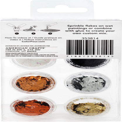 Color Pour Foil Flakes .1Oz-Metallic, 6/Pkg