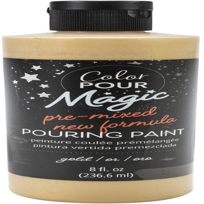 Color Pour Magic Pre-Mixed Paint 8Oz-Metallic Gold