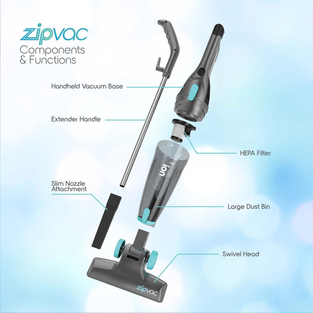 Zipvac, 3-In-1 Corded Upright/Handheld Floor and Carpet Vacuum Cleaner, New