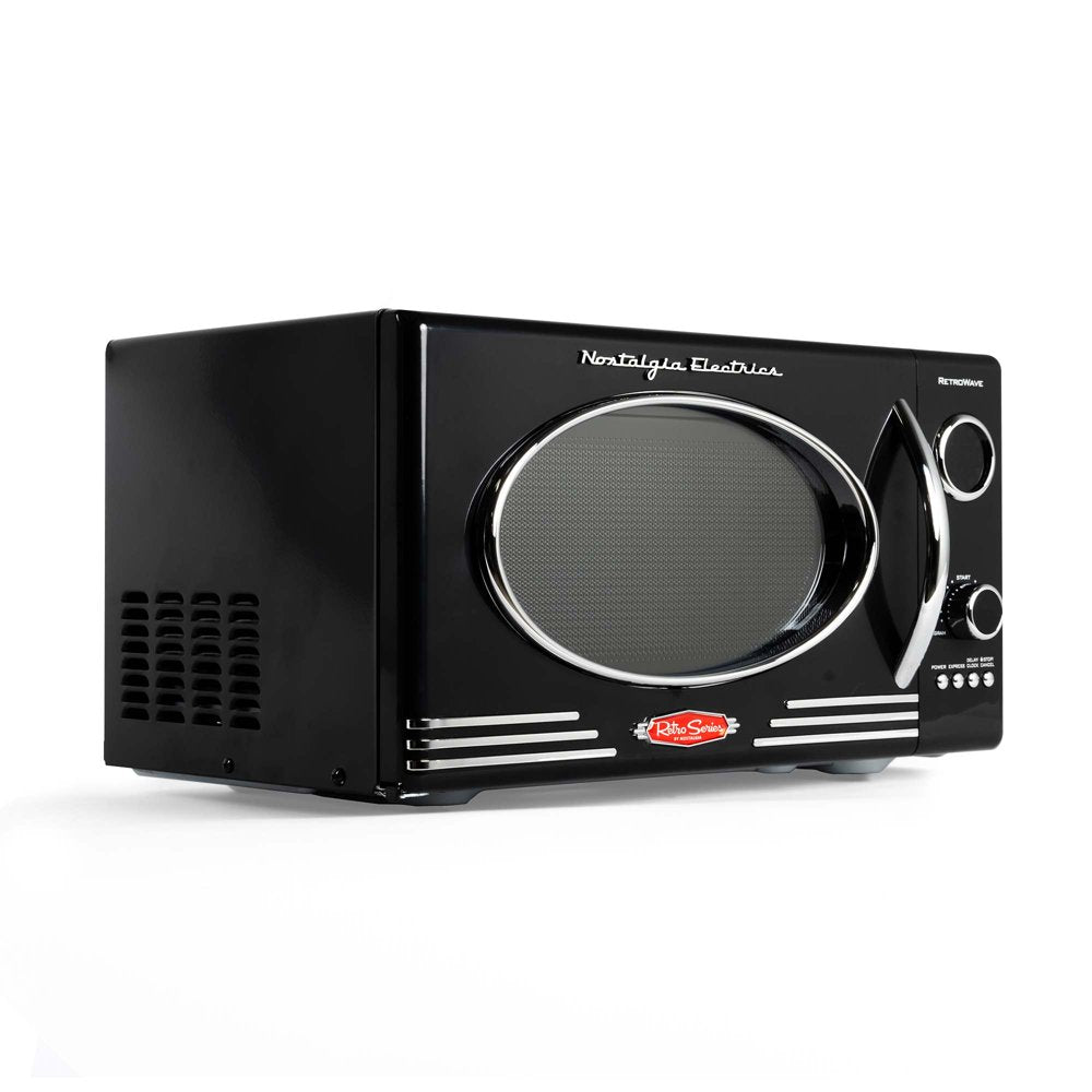0.9 Cu. Ft. 800-Watt Retro Microwave Oven, Black