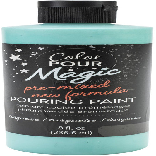 Color Pour Magic Pre-Mixed Paint 8Oz-Turquoise