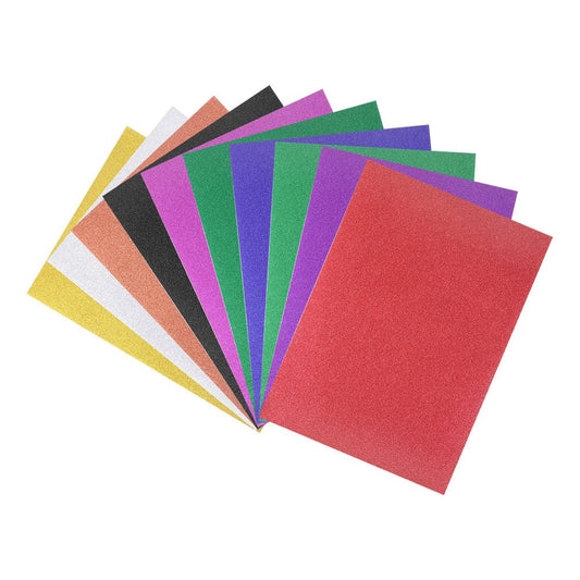 10 Sheets Glitter Cardstock Paper 7.8 Inch X 11.8 Inch 10 Colors, 80Gsm