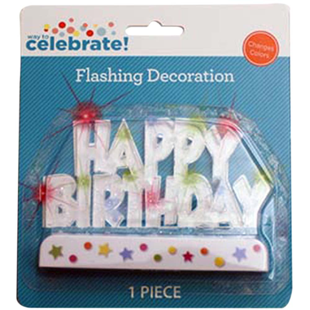 ! Plastic Multicolor Happy Birthday Flash Cake Decoration