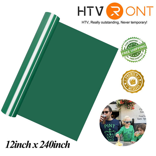 12" X 20FT Green Vinyl Iron on HTV T-Shirt for Cricut & All Cutter Machine