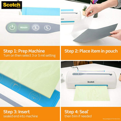 Scotch Thermal Laminating Pouches, 8.9 X 11.4-Inches, 3 Mil Thick, 50-Pack (TP3854-50)