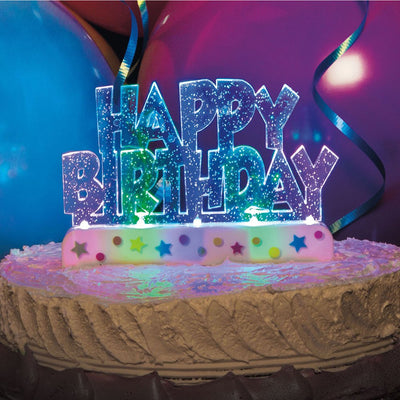 ! Plastic Multicolor Happy Birthday Flash Cake Decoration