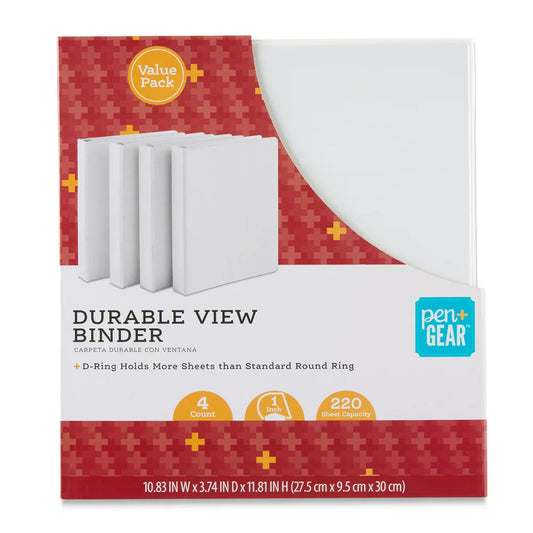1-Inch Durable Binder 4 Pack