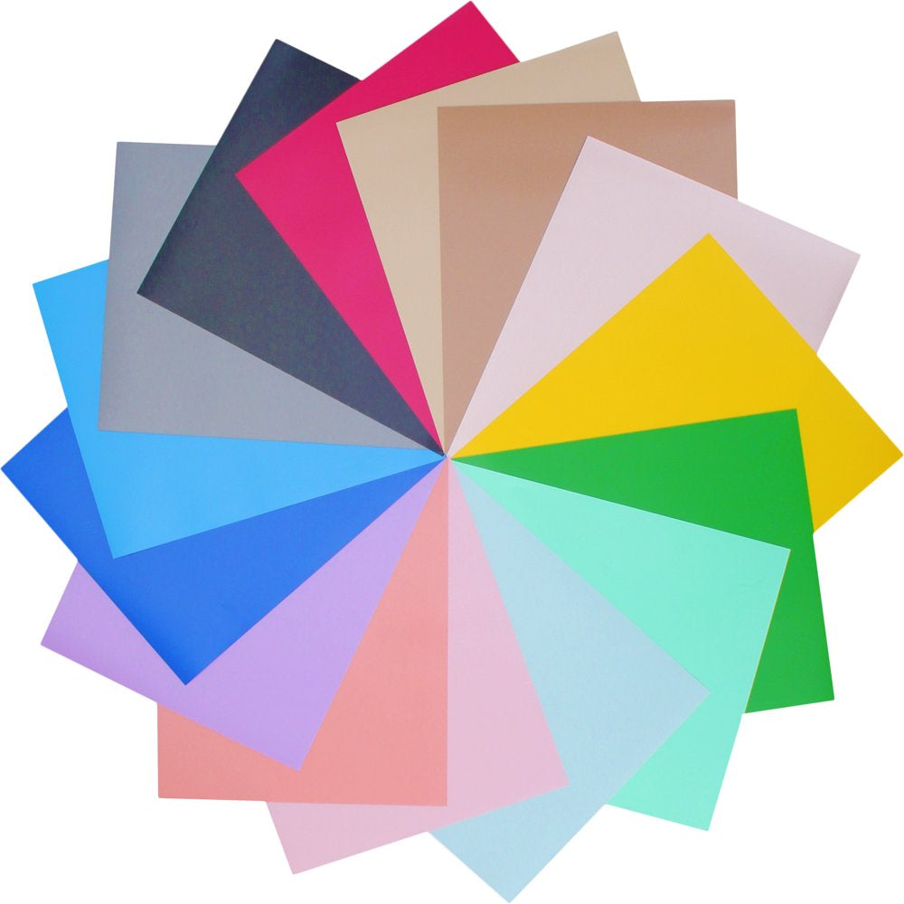 Pastel Colors Variety Pack 10" X 12" Heat Transfer Vinyl Precut Sheets | Solid Colors | 15 Sheets | Compatible with Cricut Silhouette and Cameo | HTV