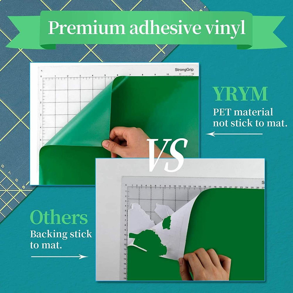 Permanent Adhesive Vinyl Rolls - 12" X 5Ft Glossy Red Vinyl & Green Vinyl & Transfer Tape Set,Red Permanent Vinyl and Green Vinyl for Cricut,Silhouette and Cameo,Scrapbooking,Signs