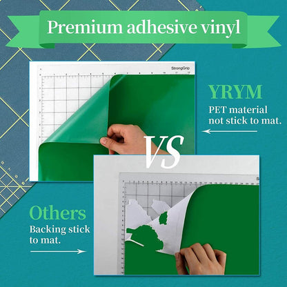 Permanent Adhesive Vinyl Rolls - 12" X 5Ft Glossy Red Vinyl & Green Vinyl & Transfer Tape Set,Red Permanent Vinyl and Green Vinyl for Cricut,Silhouette and Cameo,Scrapbooking,Signs